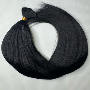 Zury Micro Yaki Perm 24” Bulk Hair Extensions 100% Human Hair, Jet Black Hair